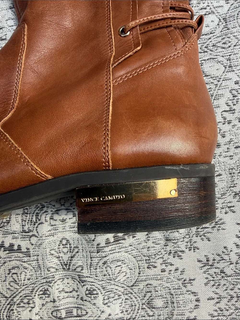 Tan Vince Camuto - Women's Brown Lace-Up Tall Riding Boots - 9.5M